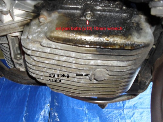 Honda CB650 oil sump drain plug