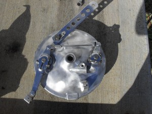 <vintage Honda twin leading shoe brakes>