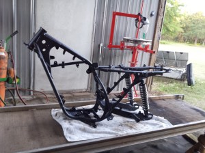 <fresh painted TS185 frame>